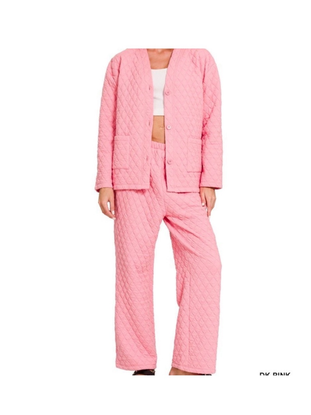 Zenena Quilted Pink Lounge Set-New